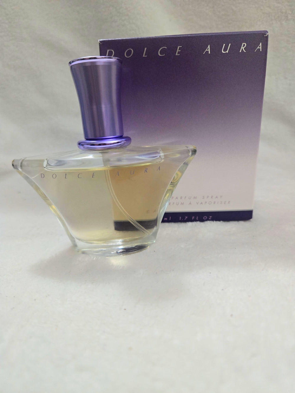 Vintage 1.7 oz bottle of Avon Dolce Aura Eau de Parfum
